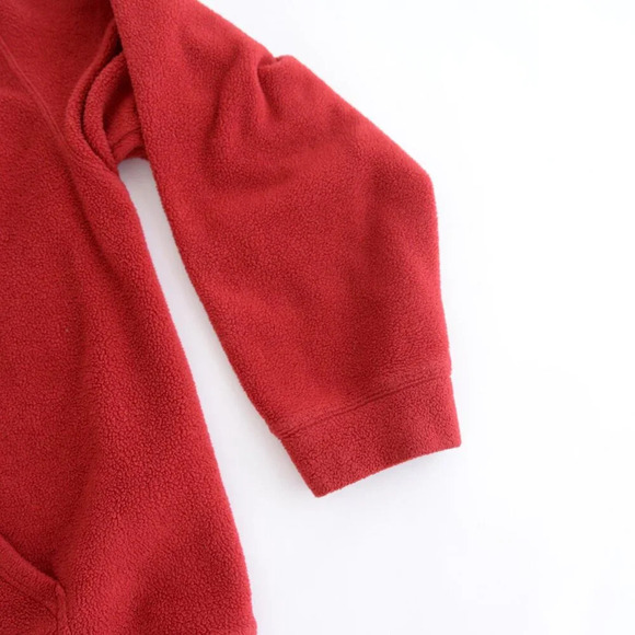 Vintage 90S Old Navy Red Fleece Hooded Pullover Sweatshirt Size 2XL - Picture 4 of 10